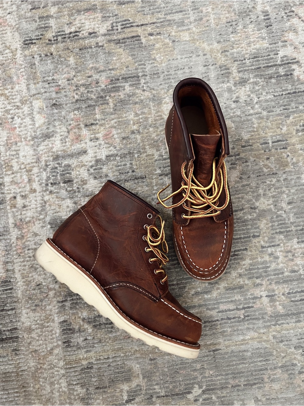 Red Wing Shoes Women's Brown Leather Chukka Boots with Cream Sole
